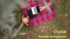  Presentation with beautiful-nature - Cool new presentation theme with water communication - young freelancer using a laptop backdrop and a tawny brown colored foreground