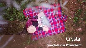  Presentation with cyber stalking computer laptop suffering - PPT theme enhanced with water communication - young freelancer using a laptop background and a tawny brown colored foreground