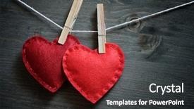  Presentation with decor - Slide deck consisting of valentine's day two heart background and a dark gray colored foreground