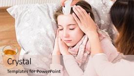  Presentation with measuring - Cool new PPT theme with ill sleeping daughter's temperature backdrop and a lemonade colored foreground