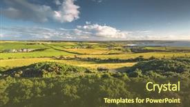  Presentation with nature countryside - Audience pleasing presentation theme consisting of irish landscape the farm building backdrop and a tawny brown colored foreground