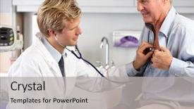  Presentation with chest pain - Audience pleasing presentation theme consisting of male patient's chest backdrop and a light gray colored foreground