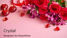  Presentation with romantic gift - Amazing PPT theme having valentine's day march backdrop and a lemonade colored foreground