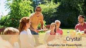  Presentation with party time - Cool new presentation theme with barbecue party at summer backdrop and a lemonade colored foreground