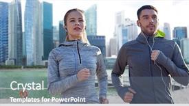  Presentation with sport - Slide deck having running and listening to music background and a gray colored foreground