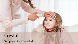  Presentation with mentally ill children - Audience pleasing presentation design consisting of ill smiling daughter's temperature backdrop and a soft green colored foreground