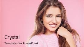  Presentation with pop art pink hair - Amazing PPT theme having portrait of a beautiful brown backdrop and a  colored foreground