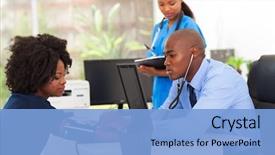  Presentation with medical monitoring - Colorful theme enhanced with monitoring patient's blood pressure backdrop and a light blue colored foreground