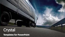  Presentation with amsterdam historical beautiful view - Slide deck with highway urban scene - beautiful view with truckcar background and a dark gray colored foreground