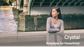  Presentation with great depression - Amazing slide set having great depression - city lifestyle young asian woman backdrop and a gray colored foreground