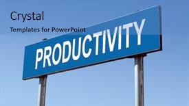  Presentation with metal - PPT theme with capacity - metal roadsign spelling productivity word background and a teal colored foreground