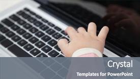  Presentation with image retrieval - Colorful PPT layouts enhanced with s computer classroom - cropped image of girl's hand backdrop and a  colored foreground