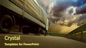  Presentation with road - Presentation design enhanced with highway urban scene - beautiful view with truckcar background and a  colored foreground