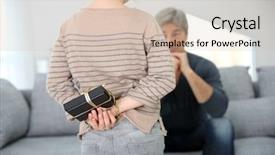  Presentation with giving - Slide deck with daddy on father's day background and a soft green colored foreground