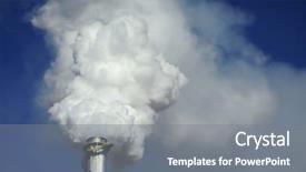  Presentation with heat - Amazing slides having environmental pollution - closeup of a smoke stack backdrop and a gray colored foreground