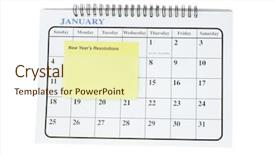  Presentation with january - Colorful presentation design enhanced with new year's resolution backdrop and a soft green colored foreground