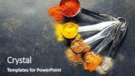 Presentation with spices - Slide deck enhanced with spices in metal spoons - beautiful background and a dark gray colored foreground