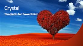  Presentation with heart shape tree - Slides having valentine's day wedding background and a ocean colored foreground