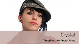  Presentation with girl mento - Amazing theme having odd - young girl's portrait with pierces backdrop and a  colored foreground