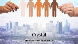  Presentation with people unity - Audience pleasing slide deck consisting of population - community unity people and support backdrop and a light blue colored foreground