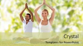  Presentation with weight - Slide deck with weight - sport fitness yoga and people background and a  colored foreground