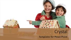  Presentation with gingerbread - PPT theme having houses they've just decorated background and a  colored foreground