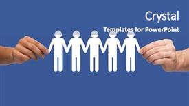  Presentation with people unity - Presentation theme featuring population - community unity and teamwork concept background and a ocean colored foreground