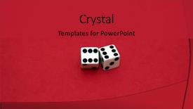  Presentation with pair - Amazing presentation theme having odd - pair of dices isolated backdrop and a crimson colored foreground