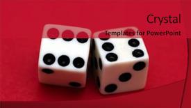  Presentation with pair - Colorful PPT theme enhanced with odd - pair of dices isolated backdrop and a crimson colored foreground