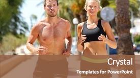  Presentation with female sport - Cool new slide deck with weight - sport people - active couple backdrop and a tawny brown colored foreground