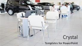  Presentation with dealership - Presentation theme featuring a dealer's car background and a light gray colored foreground