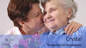  Presentation with floral mothers day - Cool new presentation theme with mother on mother's day backdrop and a light blue colored foreground