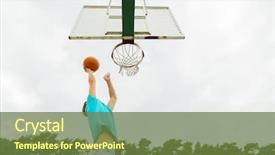  Presentation with basketball - Presentation design having sport game and basketball concept background and a tawny brown colored foreground