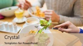  Presentation with food - PPT layouts consisting of people leisure and food concept background and a  colored foreground