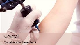  Presentation with pain - Slide set with the woman's arm background and a lemonade colored foreground