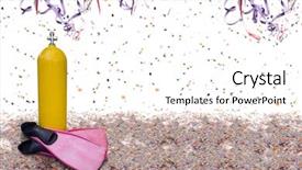  Presentation with scuba diving - Beautiful slides featuring diving - scuba-diver's breathing backdrop and a white colored foreground