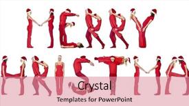  Presentation with christmas red - Theme with forming the phrase 'merry christmas background and a  colored foreground