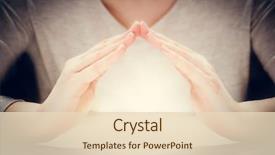  Presentation with insurance - Presentation enhanced with light under woman's hands background and a lemonade colored foreground