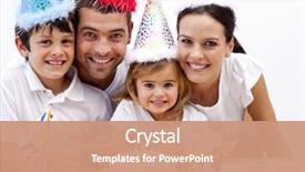  Presentation with multitasking career family - Cool new presentation with family celebrating son's birthday backdrop and a coral colored foreground