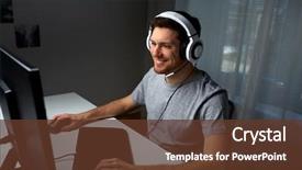  Presentation with entertainment - Colorful slides enhanced with pc games - technology gaming entertainment let's play backdrop and a tawny brown colored foreground