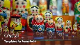  Presentation with matryoshka - Slide set with matryoshka dolls plenty of hand background and a tawny brown colored foreground