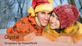  Presentation with family valentine - Theme featuring snow in valentine's day background and a  colored foreground