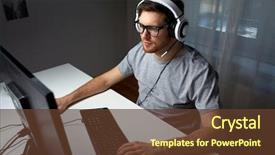  Presentation with video game 3d play games - Cool new slides with pc games - technology gaming entertainment let's play backdrop and a tawny brown colored foreground