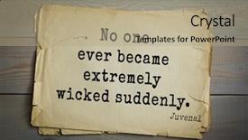  Presentation with satirical - Colorful PPT theme enhanced with say no paper - top-20 aphorism by juvenal backdrop and a mint green colored foreground