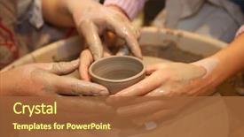  Presentation with create - Beautiful slides featuring potter's wheel teaching backdrop and a red colored foreground