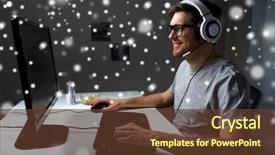  Presentation with video game 3d play games - Slide deck consisting of pc games - technology gaming entertainment let's play background and a tawny brown colored foreground