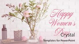  Presentation with flowers vase - Theme consisting of text happy women's day background and a lemonade colored foreground