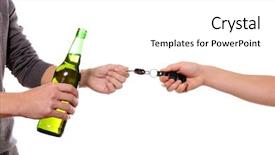  Presentation with anti drunk driving - Beautiful PPT theme featuring white background don't drink backdrop and a white colored foreground