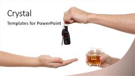  Presentation with car key - Cool new PPT theme with white background don't drink backdrop and a white colored foreground