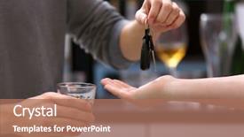  Presentation with car key - Beautiful PPT theme featuring blurred background don't drink backdrop and a coral colored foreground